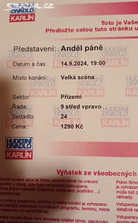 Vstupenka muzikál Anděl páně 14. 9. 2024 19 hod.