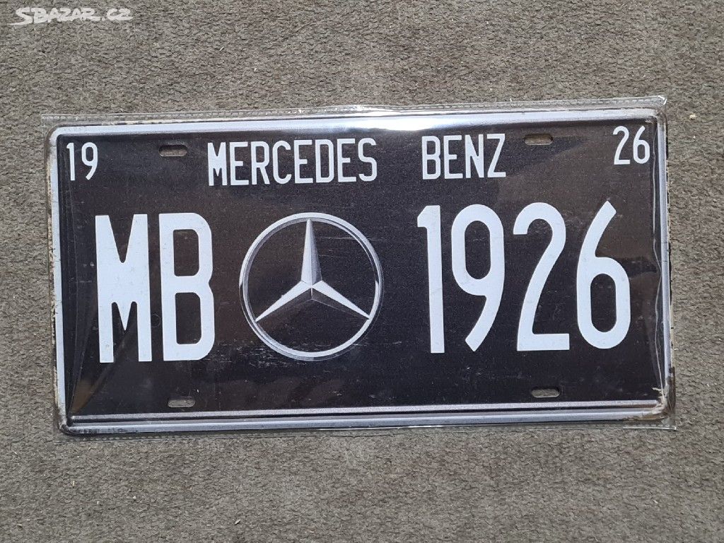 Plechová cedule styl SPZ-MERCEDES 1926