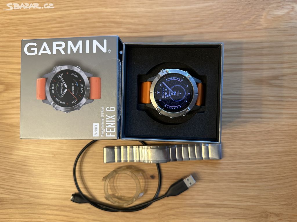 Prodám Garmin Fenix 6 Pro, Safír / Titan 47mm