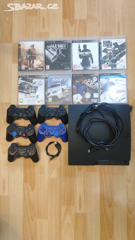 Plně funkční playstation 3 PS 3 s ovladači a hrami