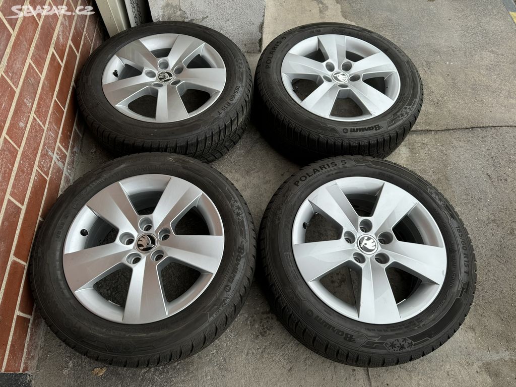 Alu 15" 5x100, škoda "MATONE" zimní 75% , F3,Rapid