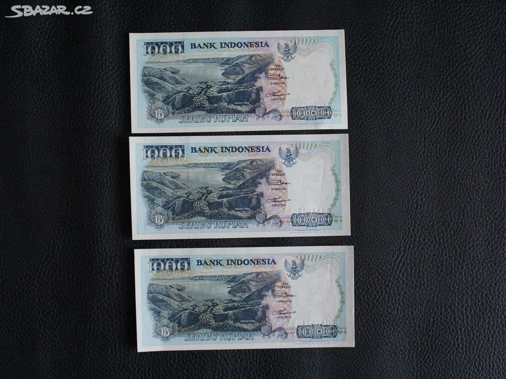 Indonésie 3 X 1000 Rupií 1992