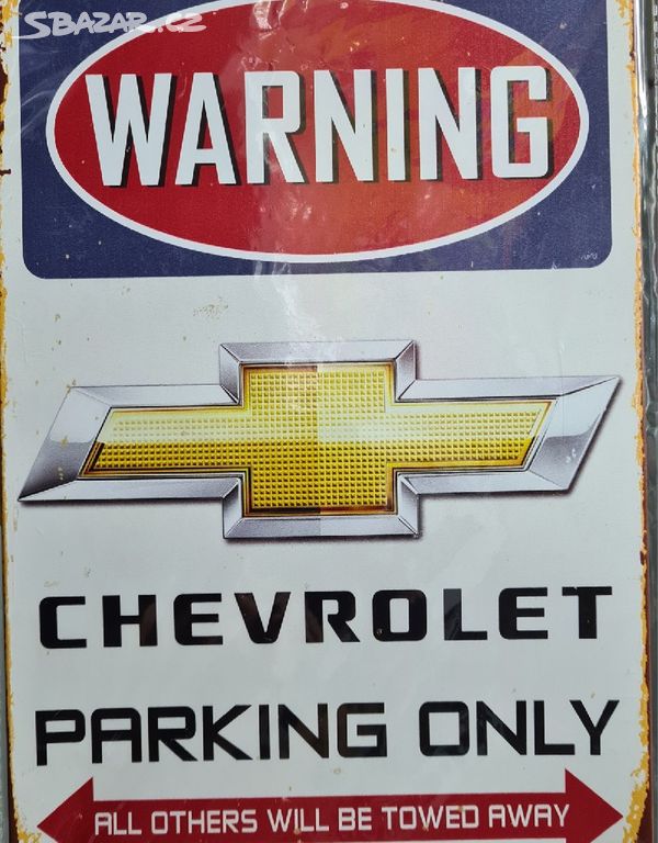 Plechová cedule WARNING CHEVROLET