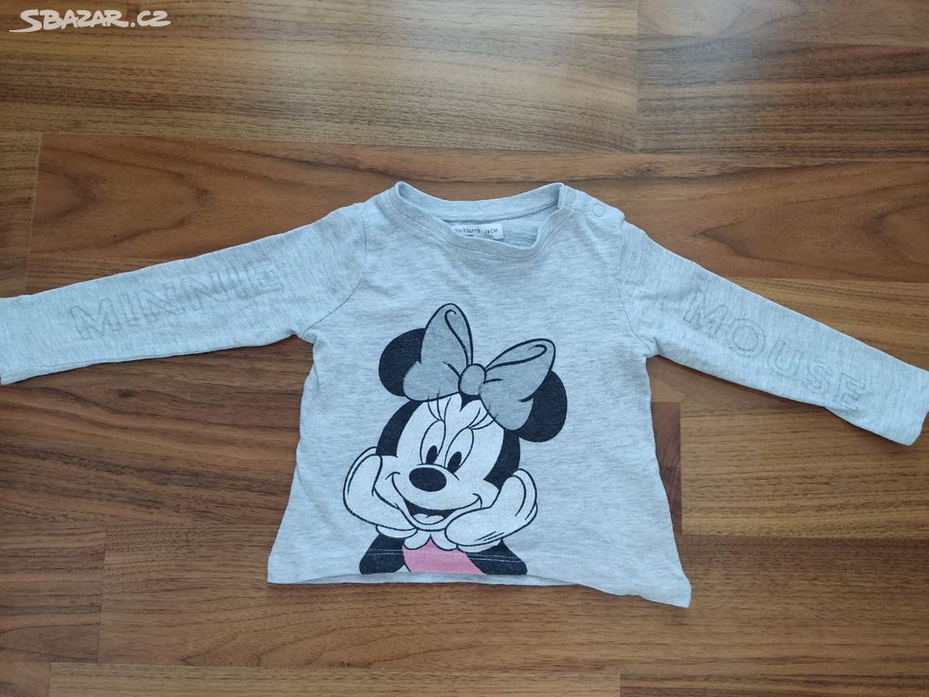 Šedé triko s dlouhým rukávem Minnie