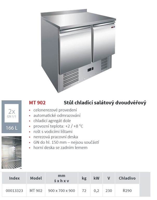 chladící stůl / saladeta - 2 dveře