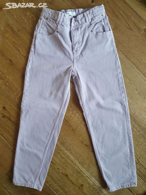 Nové fialové jeans / kalhoty ZARA, vel. 164