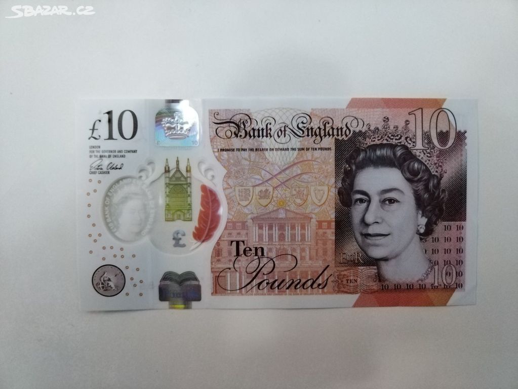 Bankovka 10 Liber - královna Alžběta II. - Anglie