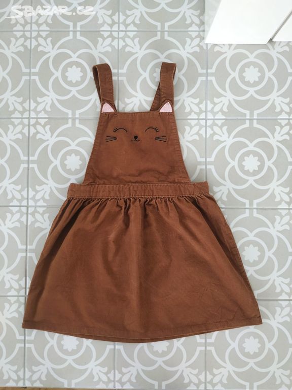 Nová šatová sukně šaty HM kočička 128 hnědá