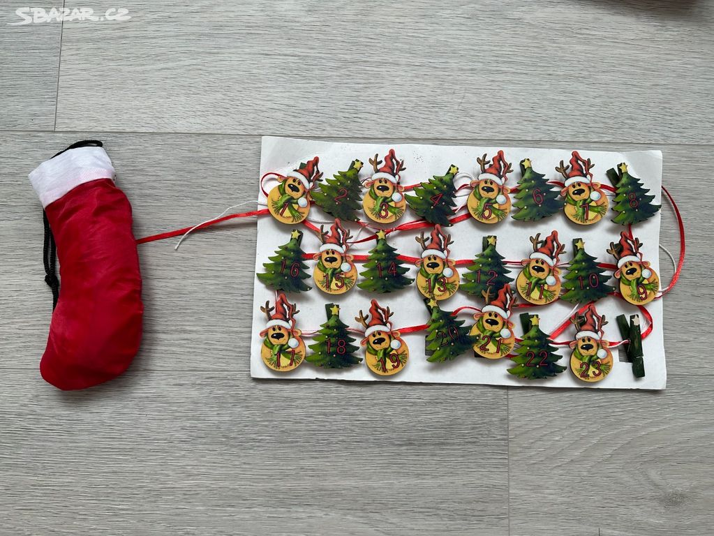 Adventní kalendář + vánoční nákupní taška punčocha