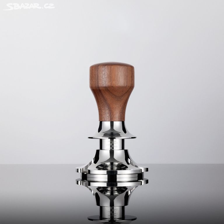 Tamper 58mm na kávu dřevo Walnut nastavitelný nový