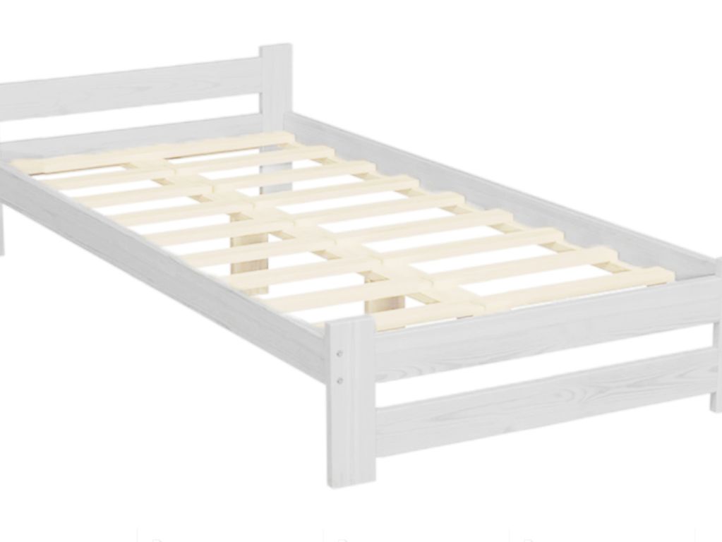 Nová postel masiv bílá 90x200cm + ROŠT