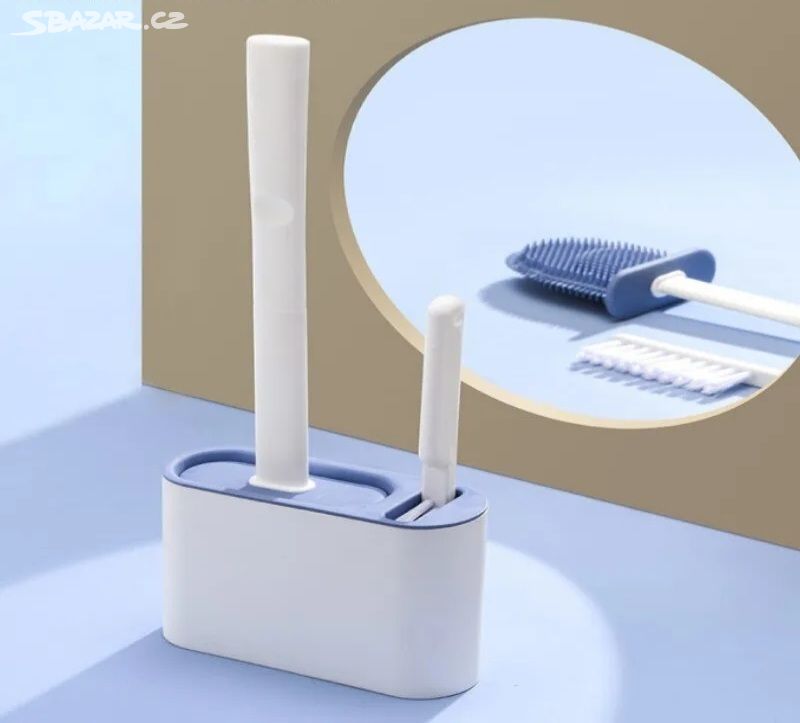 Silikonový toaletní kartáč WC s držákem