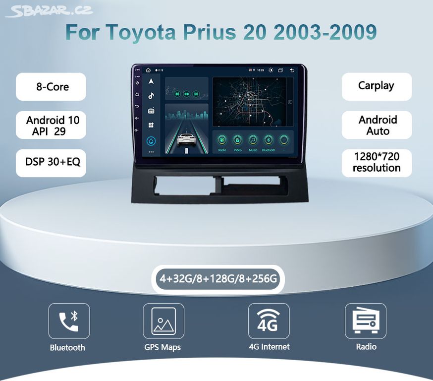 Toyota Prius 2003-2009 Autorádio display