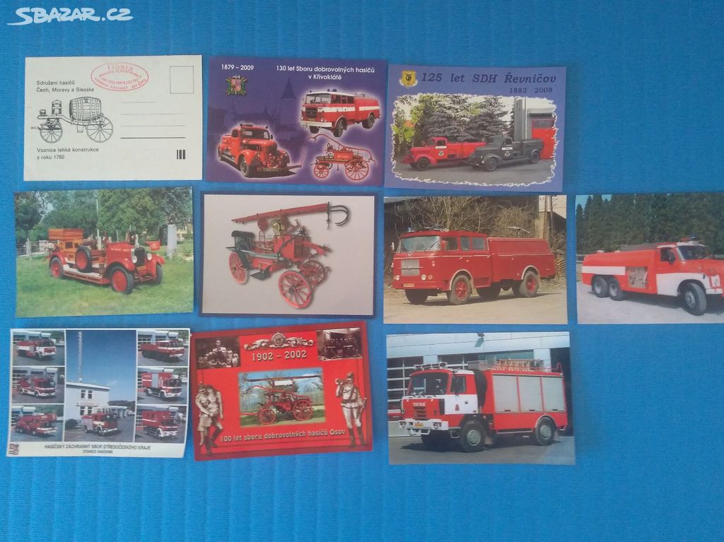 10 pohlednic s hasičskou tématikou