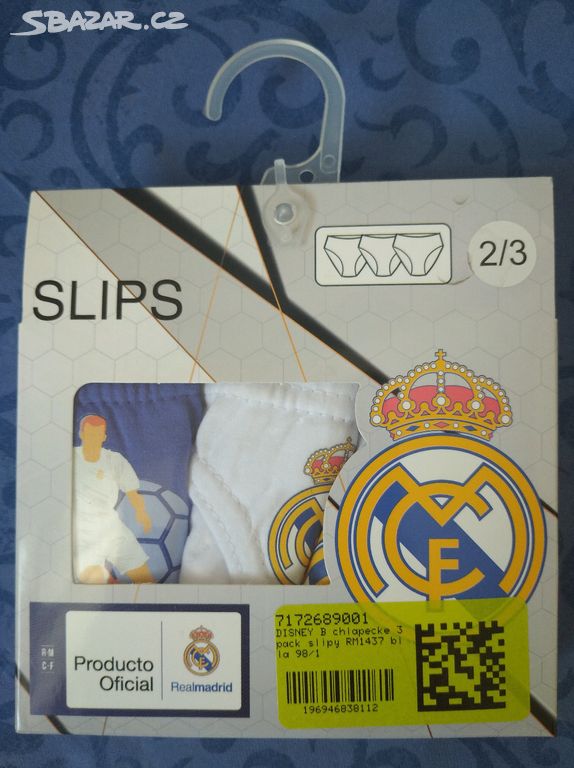 3pack slipy Real Madrid 98/104 NOVÉ