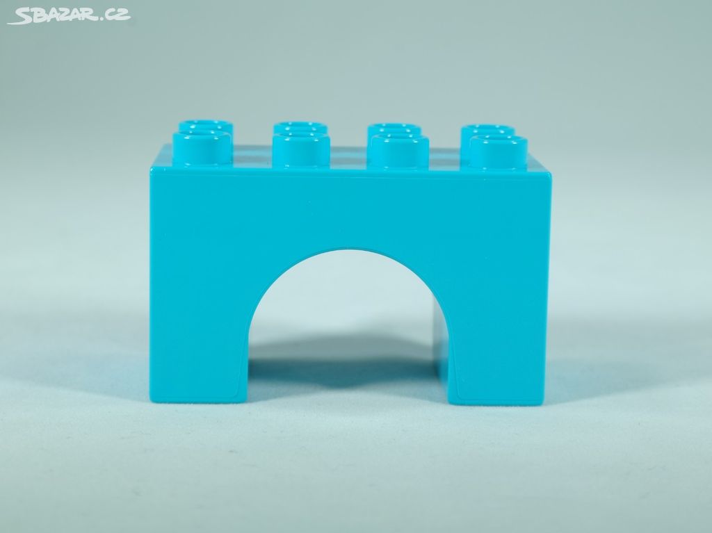 LEGO DUPLO kostka/cihla 2x4x2 oblouk - azurová