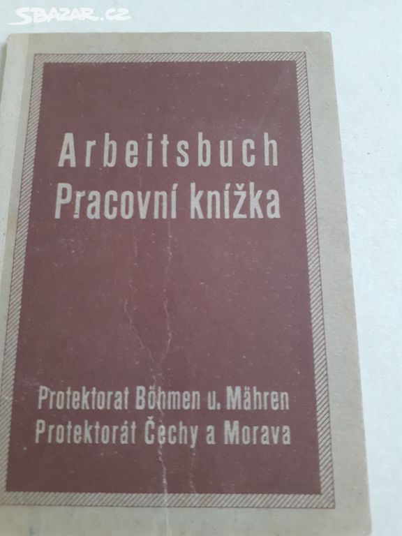 Pracovní Knížka Protektorát Čechy a Morava