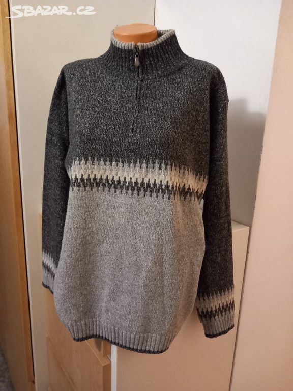 Pánský vlněný svetr vel. XL