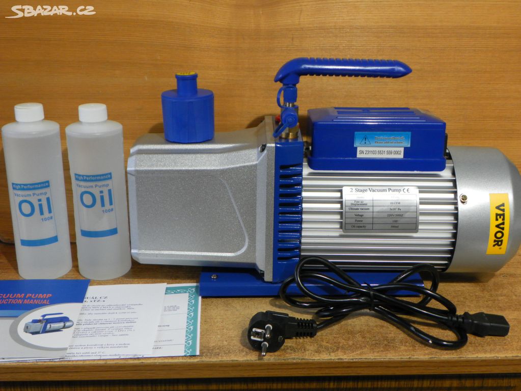 2-stupňová olejová vývěva vakuová pumpa 283 l/min.