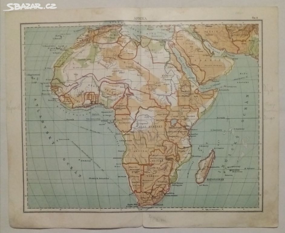 Mapa - Afrika - 1908
