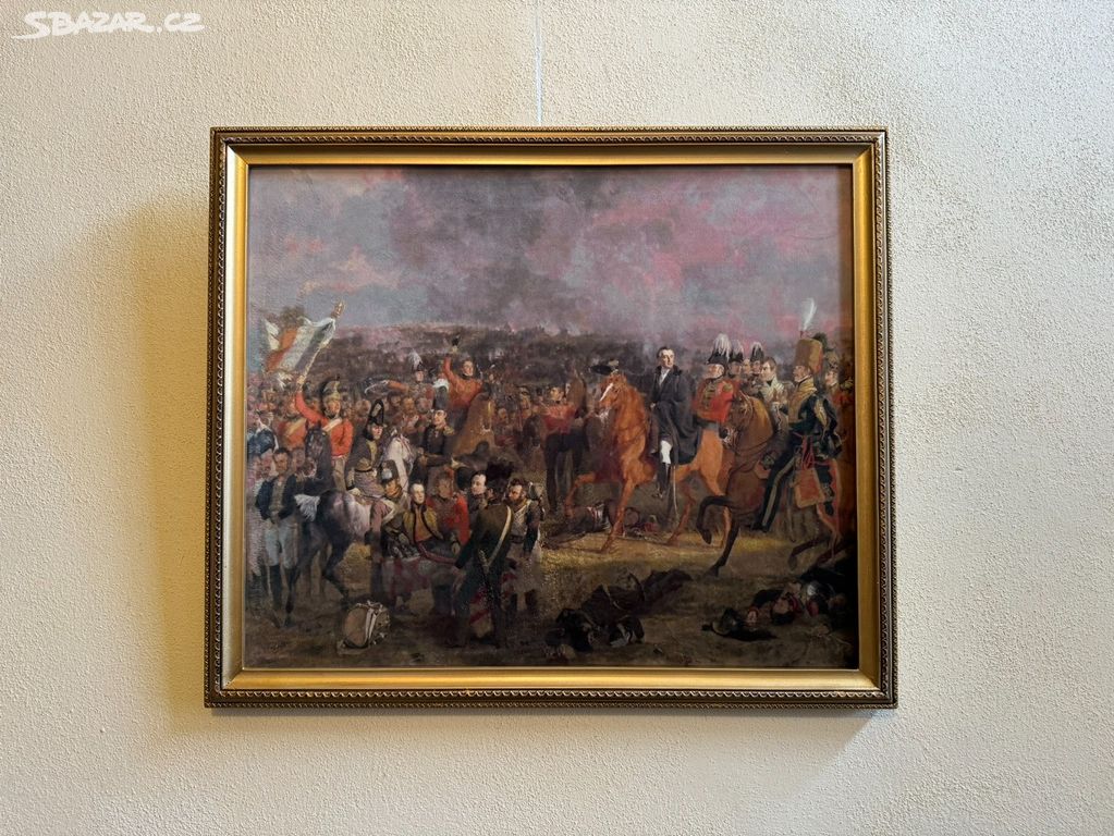 Bitva u Waterloo - obraz na sametovém plátně