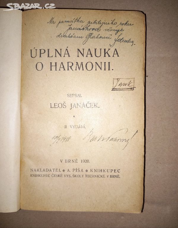Leoš Janáček ÚPLNÁ NAUKA O HARMONII (1920)