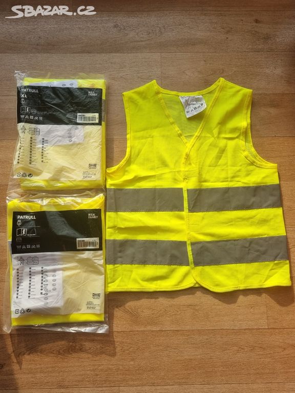NOVÉ reflexní žlutá vesta Ikea vel. 3-6, 7-12, XL