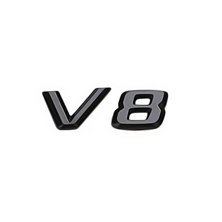 BMW V8 nápis černý lesklý