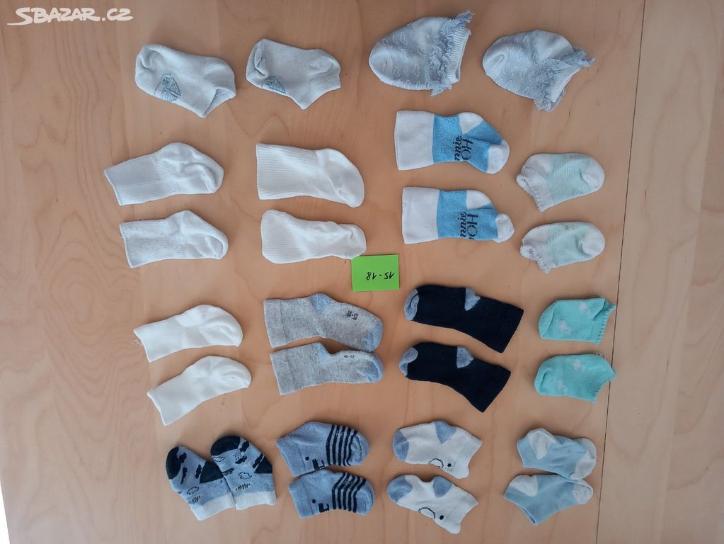 14 párů ponožek pro chlapečka, vel. 0-6m