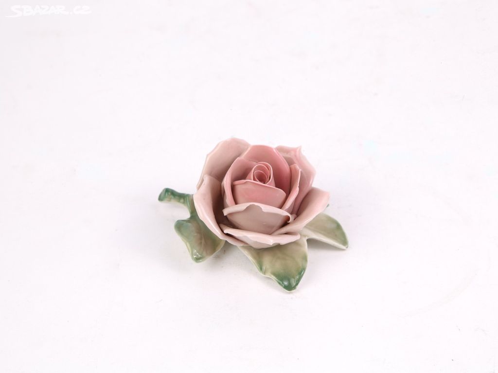 Starožitná porcelánová růže - Karl Ens Volkstedt