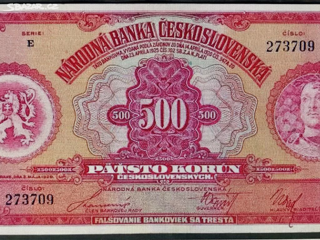 Vzacna bankovka Neperforovana stav aUNC 1929
