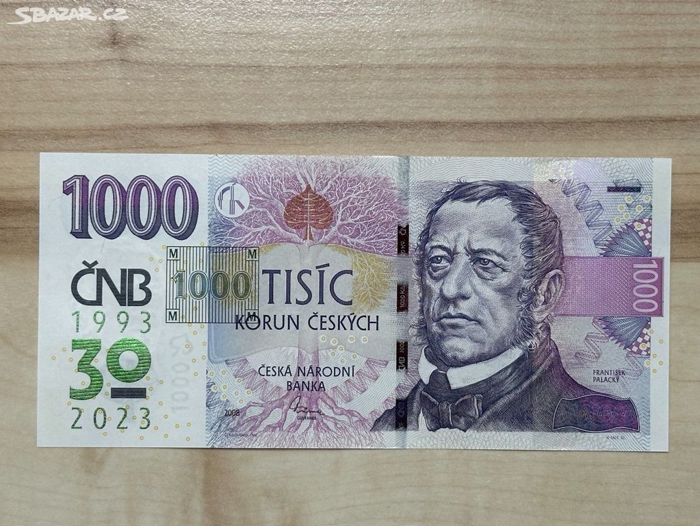 Výroční bankovka 1000kč s přítiskem