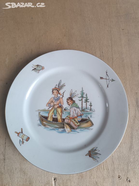 Dětský keramický talíř - Indiáni, Ditmar Urbach