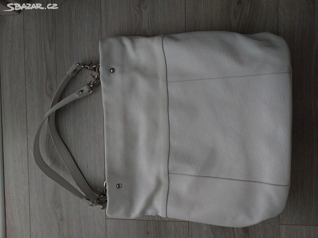 Luxusní kožená bílá kabelka