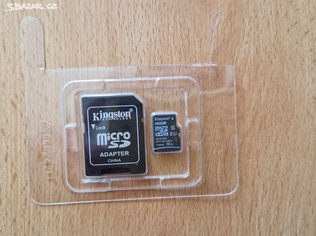 Paměťová karta Kingston micro SD 16 GB (+ adaptér)