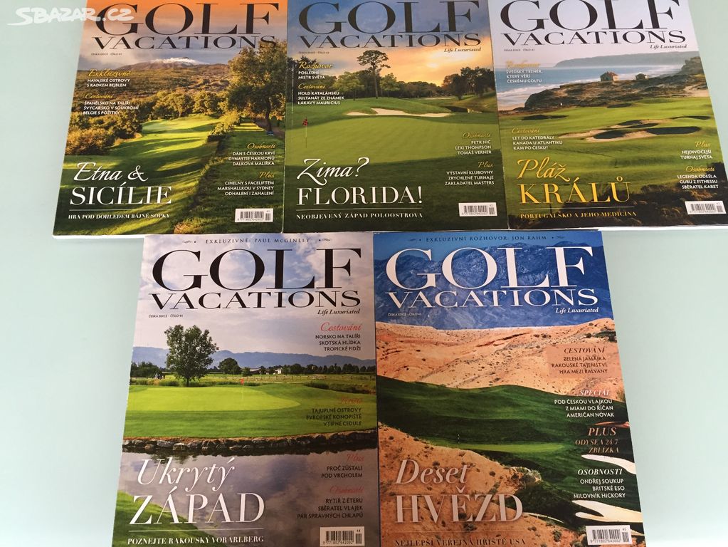 5x Golf Vacations časopisy