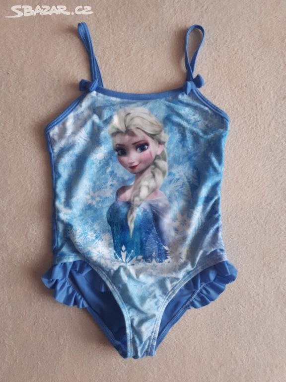 Dívčí plavky vcelku, Frozen, Elsa, vel.110/116