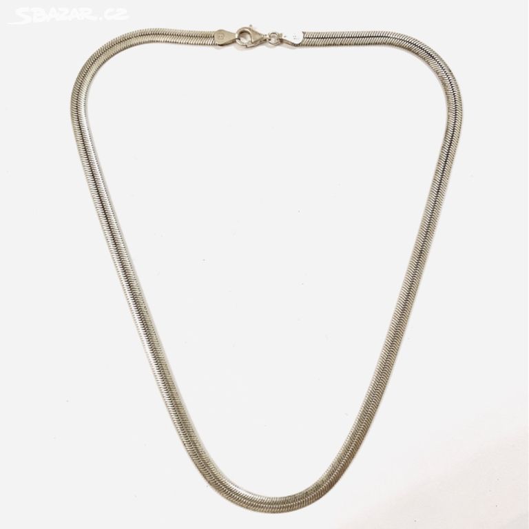 Stříbrný náhrdelník, vazba plochý HAD, Ag 925