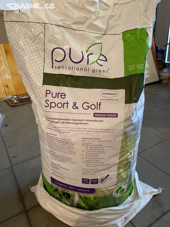 Trávníkové hnojivo PURE Sport & Golf, 25 kg