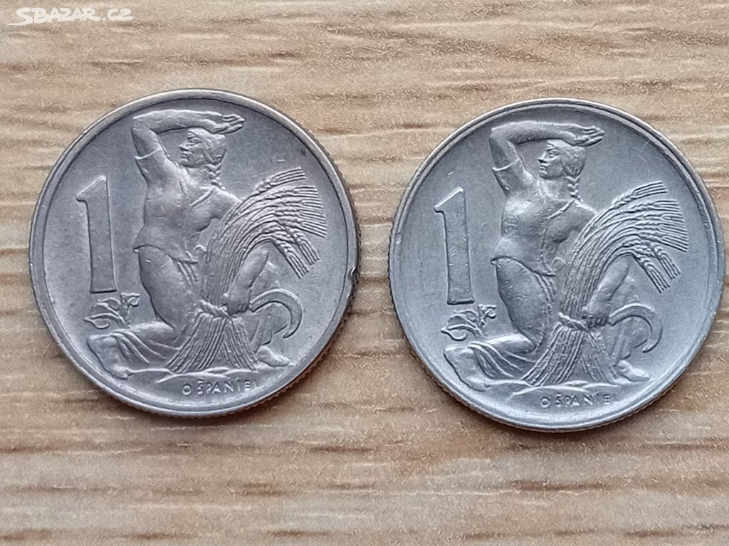 1 koruna 1946 obě varianty letopočtu č. 6 !