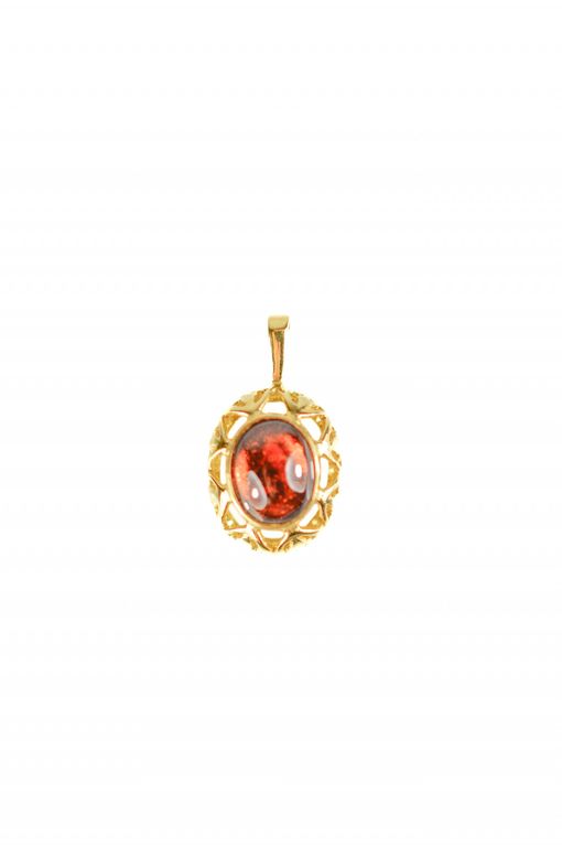 Zlatý přívěs s červeným kamenem (17468)