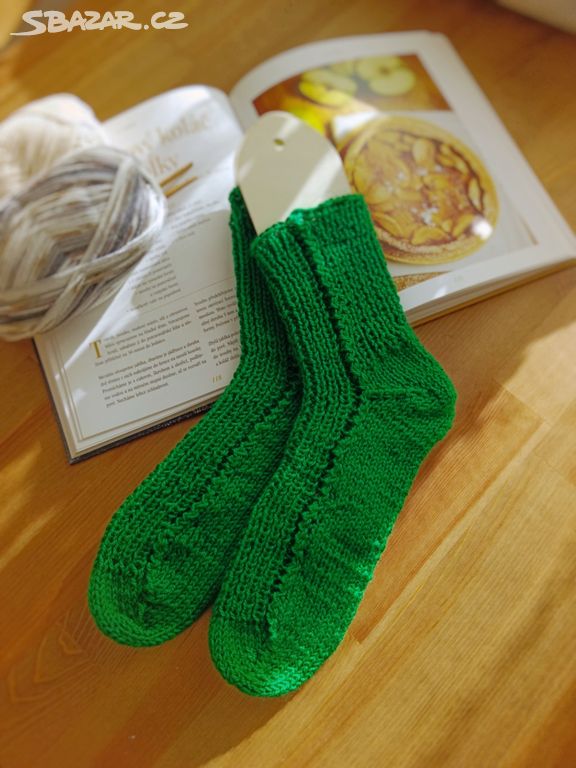 Vyšší ručně pletené ponožky - pánské