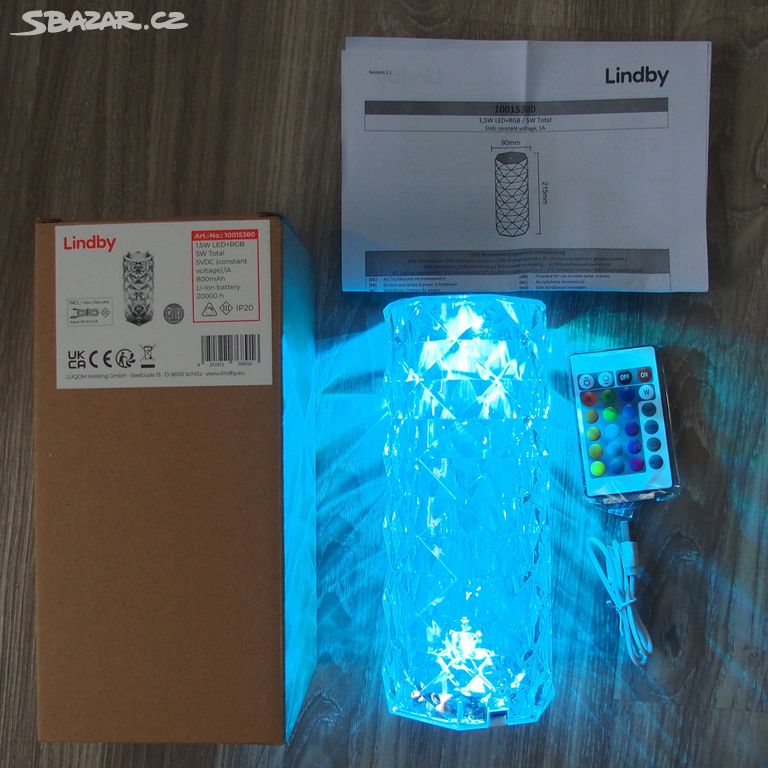 Lindby LED dobíjecí stolní lampa Louane 21 cm NOVÁ