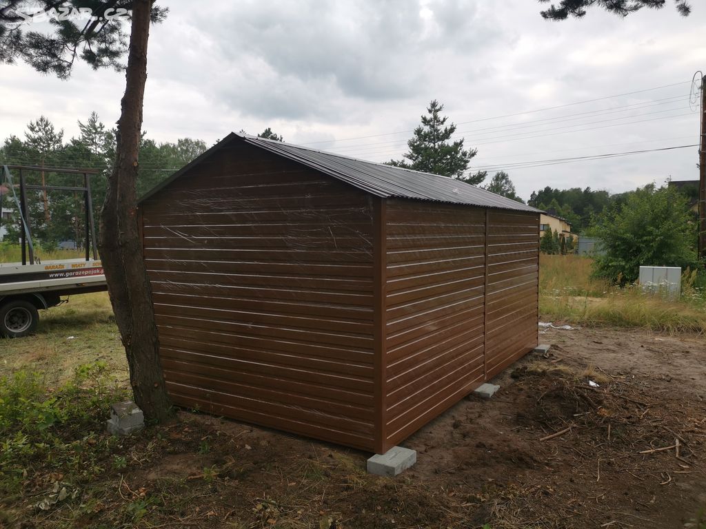 Plechové garáže, plechové stavby, garáž 5m x 6m