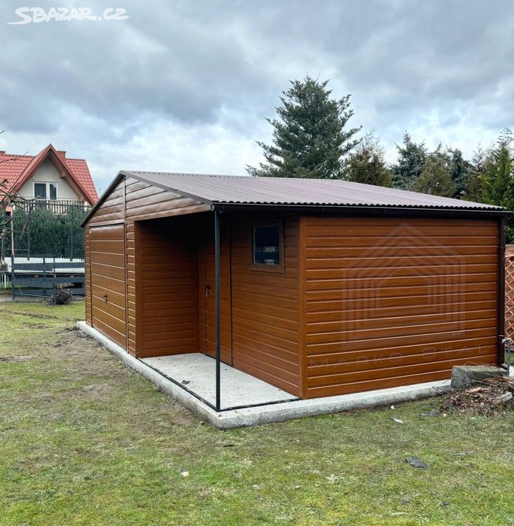 Plechové garáže, plechové stavby, garáž 5m x 5,5m