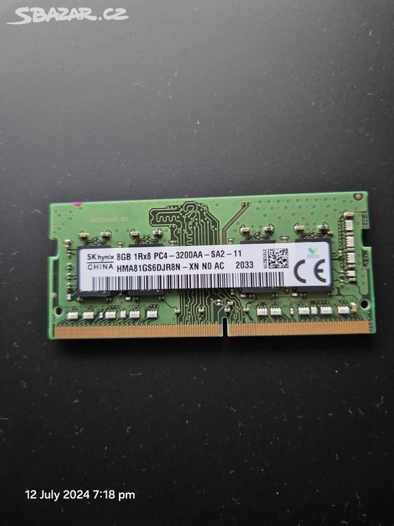 8GB SK Hynix SODIMM DDR4 2666MHz HMA81GS6DJR8N XN
