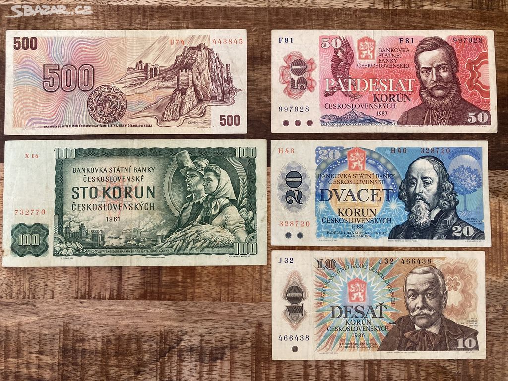 Sada Československých bankovek