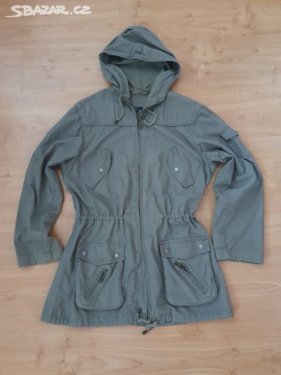 Khaki dámská parka podzimní jarní kabát v.L maple