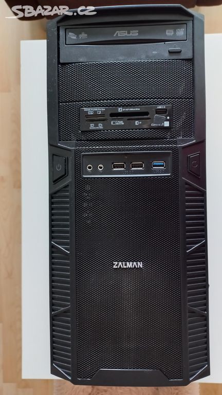 PC skříň Zalman Z1+DVD+zdroj 600W+čtečka karet