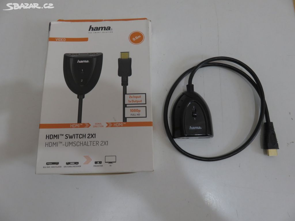 Hama HDMI přepínač 2x1, mechanický